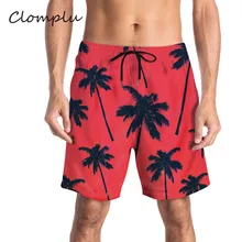 Clomplu новые шорты летние шорты для плавания мужские шорты для плавания с рисунком пальмы черные и красные мужские Купальники больших размеров