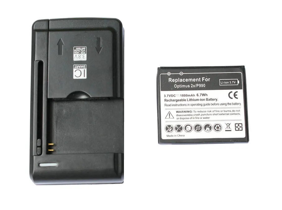 

1800mAh FL-53HN Replacement Battery + Universal Charger For LG Optimus 2X /3D SU660/S P920 P993 P990 P999 Thrill 4G G2x P925