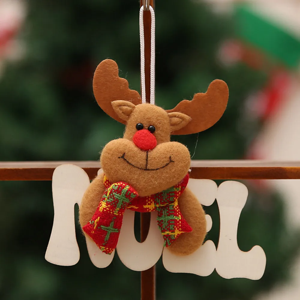4 шт. рождественские украшения для дома новогодний орнамент «Подарок на Рождество» Санта Клаус Снеговик Дерево Игрушка Кукла повесить Декор для дома Noel
