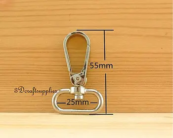 

Lobster Clasps Clips Claw purse hooks Swivel snap hook nickel 25mm 6pcs P93