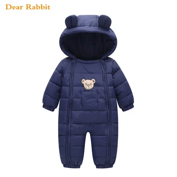 

2019 Snowsuit Baby clothes Snow wear Cotton Padded One Piece Warm Outerwear Overalls Romper Kids Winter Jumpsuit Newborn Parkas