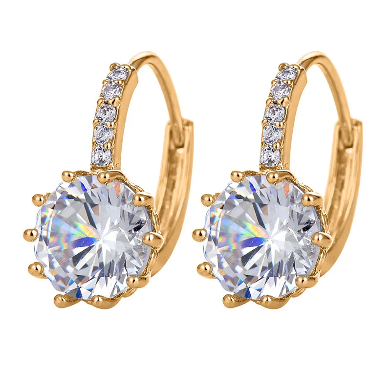 Trendy Silver Plate Earrings-Gold