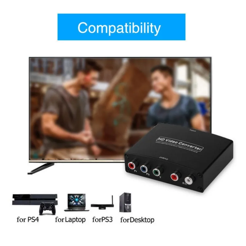 Hdmi 5rca RGB компонент YPbPr видео + R/L аудио адаптер конвертер HD TV DVD|Кабели HDMI| |