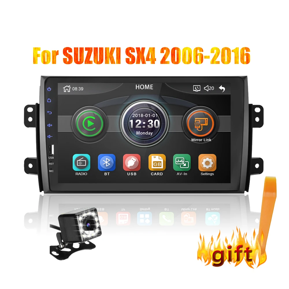 2din 9 дюймов Автомагнитола Mirrorlink Android Bluetooth Автомобильный мультимедийный MP5 плеер для SUZUKI SX4 2007 2008 2009 2010 2011 2013