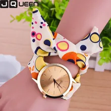 Charme Floral Genève Allover Coloré Personnalité Motif Écharpe Bande Robe Quartz Analogique Montre-Bracelet