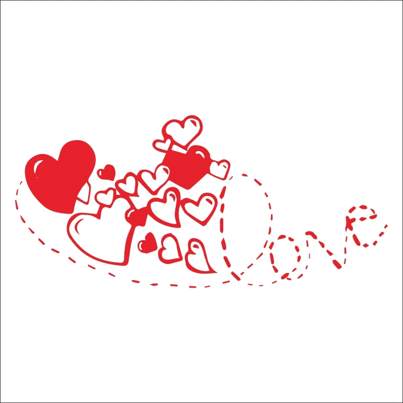 CHM Love Heart Sign логотип Девиз Цитата символ стены переводка художественный стикер