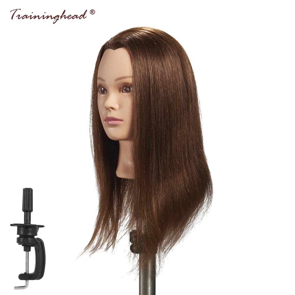 Traininghead 20 22" 100 Human Hair Mannequin Head Hairstyles
