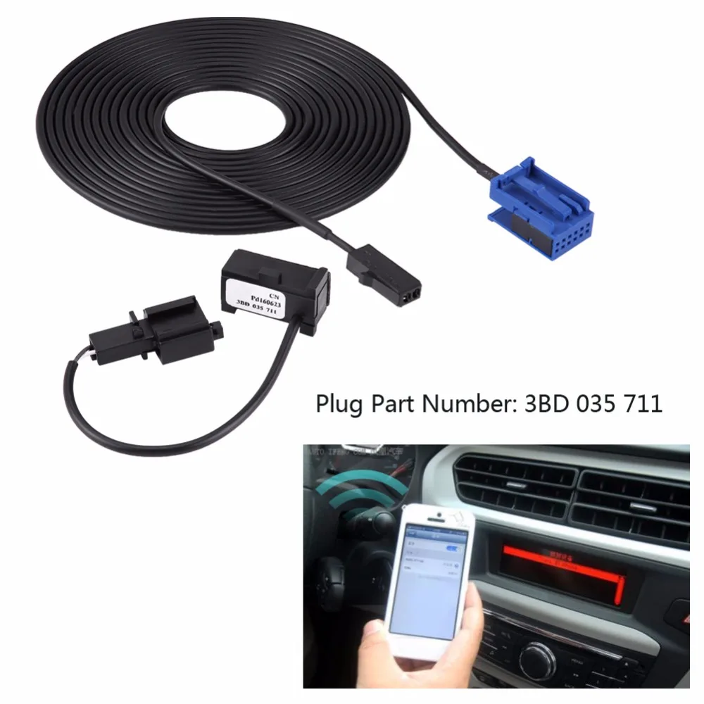 Комплект проводов для микрофона с Bluetooth VW Peugeot 307 308 Citroen C4 C3 C5 RD45 кабели CD плеера
