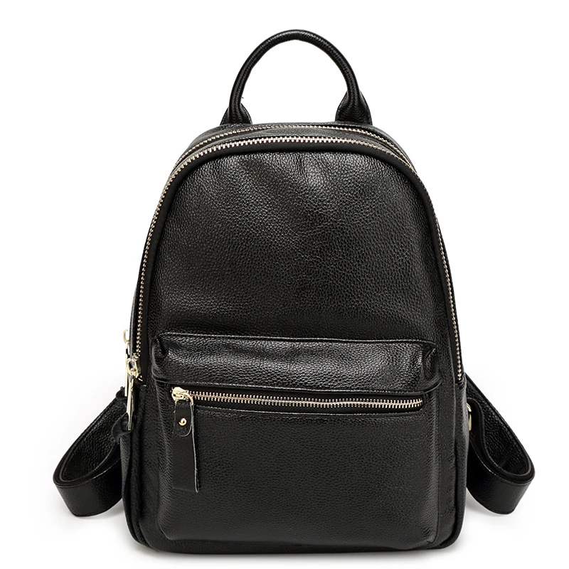 

QINRANGUIO Genuine Leather Backpack Women High Quality Black Women Backpack Fashion Backpack School Bags for Teenage Girls