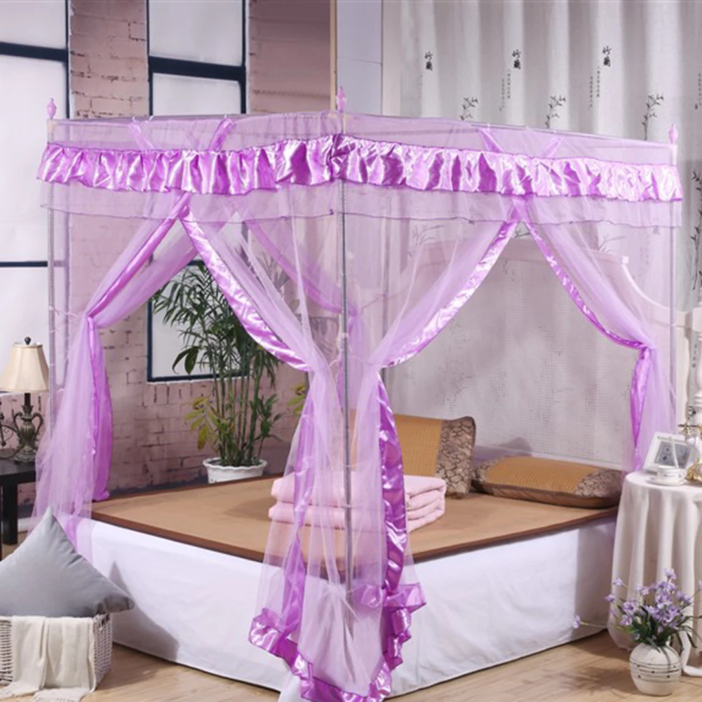 2 Colors Brand New Room Netting Post Bed Canopy Mosquito Net Twin Sizes