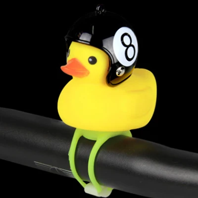 Top New bicycle bell yellow duck bicycle helmet light bike motorcycle bell child bike handlebar horn light Ring Bike Accessories 6