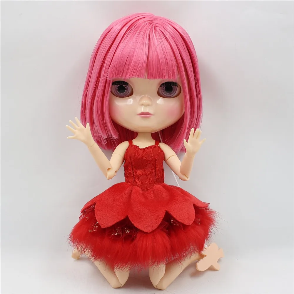 ICY DBS кукла BL2476 короткие розовые волосы азон тело маленькая грудь встряхнуть голову игрушка кукла натуральная кожа 30 см