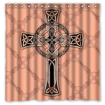 

2016 Hot Sale!Kelt Cross Background Waterproof Polyester Shower&Bath Curtain( 180X180CM)
