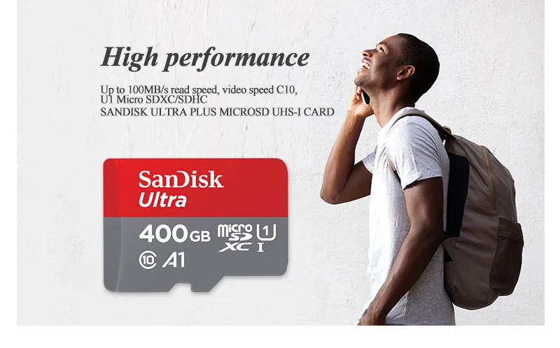 100% Original SanDisk 400GB Micro SD Card V30 U3 Class10 A2 A1 Memory Card Micro SDXC up to 170MB/s 400GB TF Card for smartphone