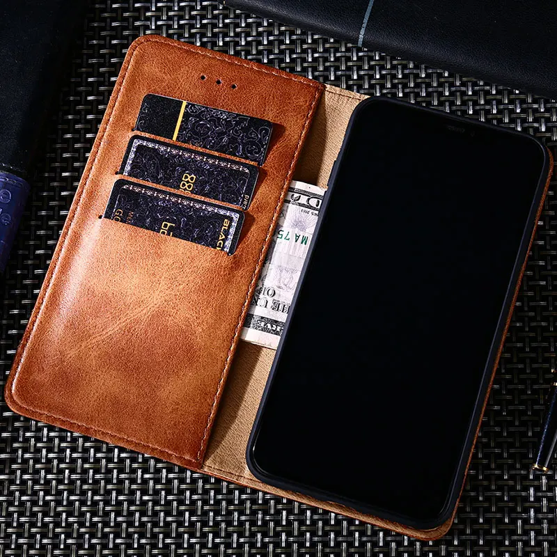 Para Sony Xperia L2 caso de lujo cubierta de tirón de cuero con soporte ranura para tarjeta Vintage caso para Sony Xperia L2 funda sin imanes