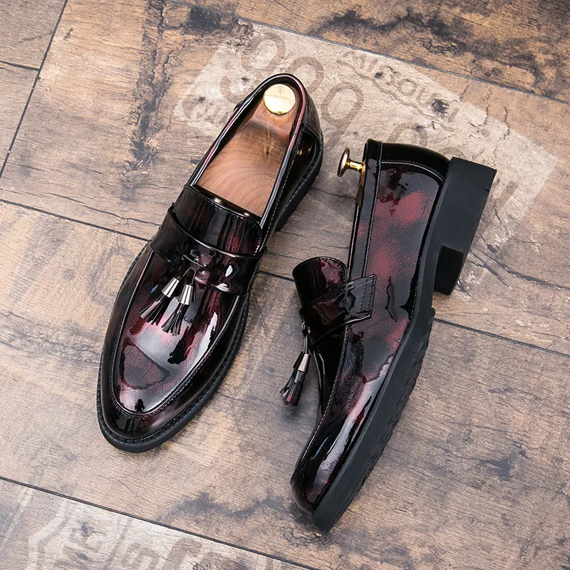 cool designer shoes men mixed colors tassel footwear luxury brand camouflage italian formal dress evening moccasins homme flats (12)