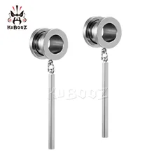 Kubooz винт для пирсинга задние тоннели пирсинг для уха Висячие серьги пробки ювелирные изделия для тела нержавеющая сталь ушные датчики парные Драгоценности 00 г