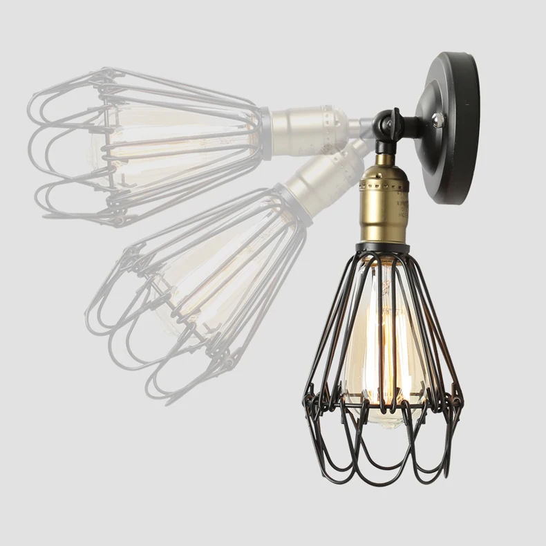 Ретро винтажный подвесной светильник Эдисона лампа железная Защитная проволочная клетка потолочный светильник фитинг Бар Кафе абажур лампа «сделай сам» база