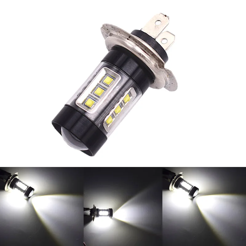 

New 1PC H7 Car Fog Light Bulb 80W 16SMD Headlight Auto Reversing Braking LED Lights CSL2018