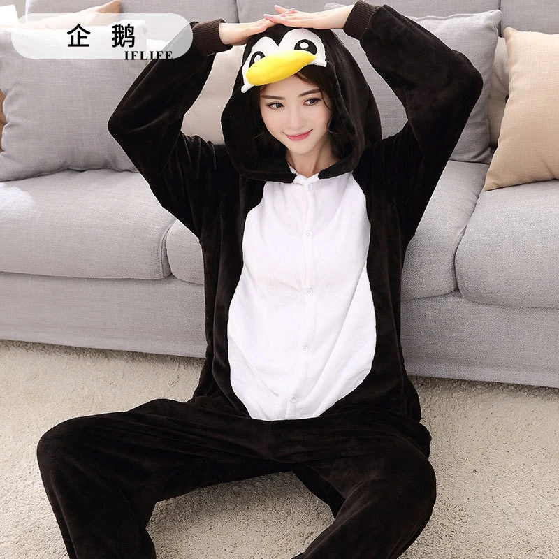 Onesie Hooded Penguin Children Pijama Kids Animal Cosplay Pajamas One Piece Sleepwear Halloween Costume Jumpsuit