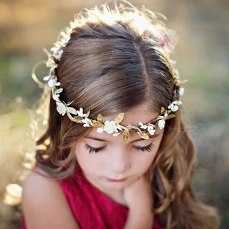 

Lovely Weaving Flowers Girls Hair Band Princess Crown Flowers Headband Kids Photo Shoot Props Hairdress girls hair accessories