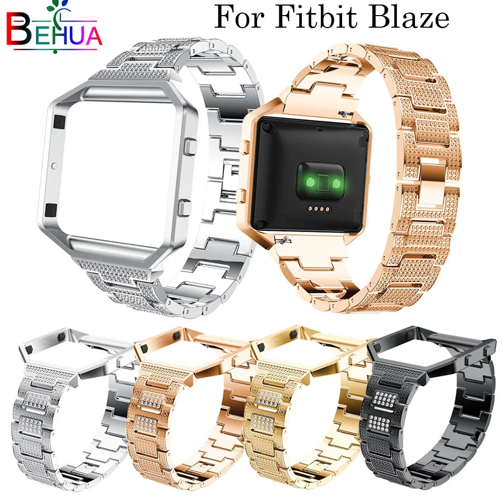 luxury Stainless steel alloy wrist band with case frame for Fitbit Blaze replacement smart watch strap for Fitbit Blaze bracelet