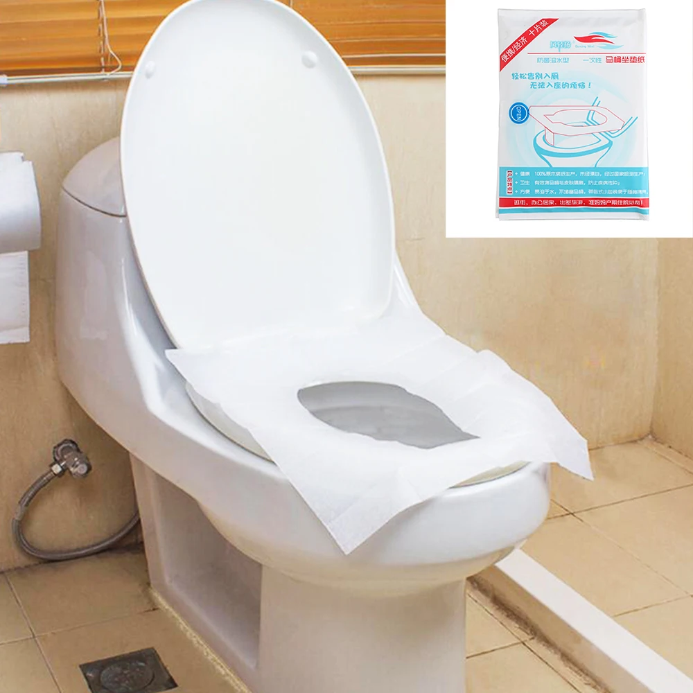 10Pcs/Pack Disposable Toilet Seat Cover Mat Toiletery Paper Pad Bathroom O9Q6 