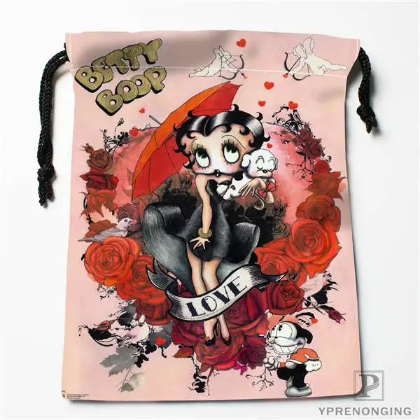 Изготовленные на заказ сумки Betty Boop на шнурке для путешествий, мини-сумка для плавания, пеших прогулок, игрушечная сумка, размер 18x22 см#0412-04-225 - Цвет: Drawstring Bags