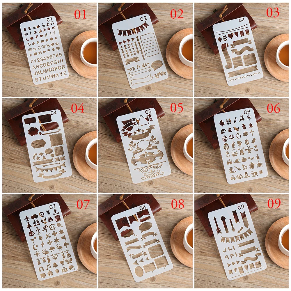 

1PC Hot Sell DIY Portable Bullet Journal Stencil Plastic Stencils Journal/Notebook/Diary/Scrapbooking Template Hollow Ruler