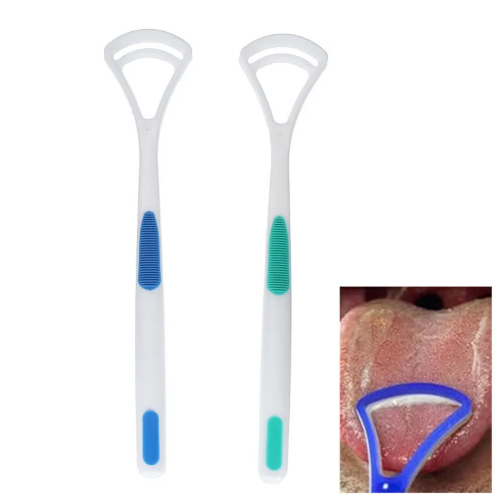2Pcs/Set Oral Care Tongue Scraper Cleaner Keep Fresh Breath Make Oral