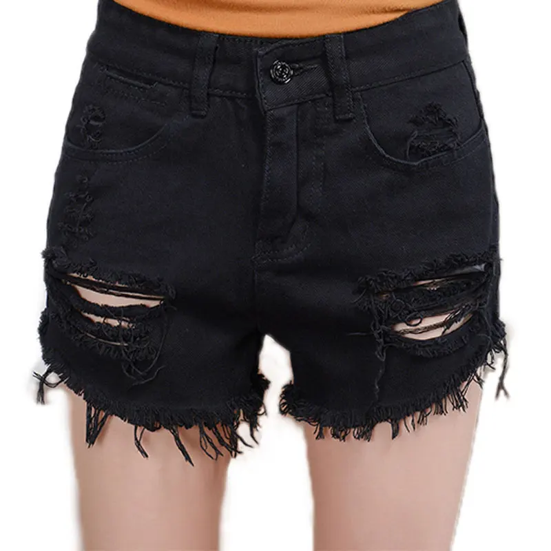 Black Ripped Jean Shorts | Bbg Clothing