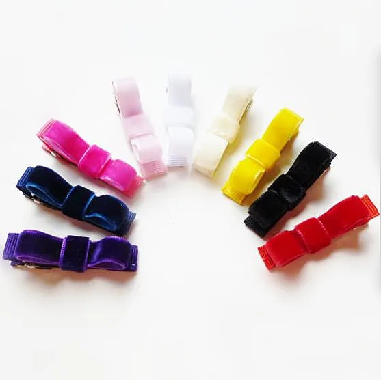 velvet hair bow clips3