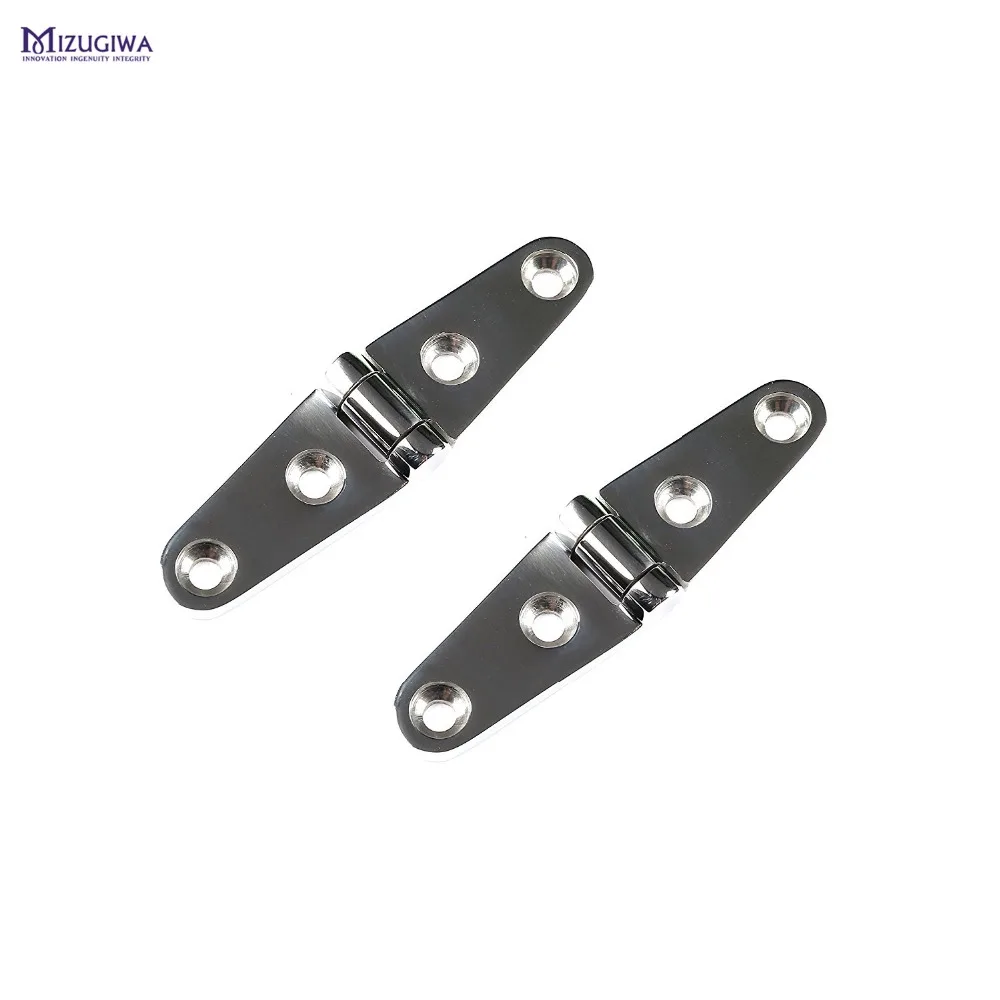 

2 pcs MIZUGIWA Heavy Duty Boat Strap Hinges 316 Marine Stainless Steel 4" x 1" 2-Hole for Boat Hatch Door Cabin