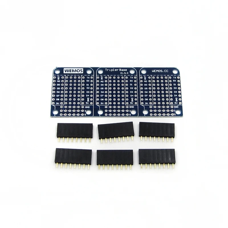 Triple Shield for WeMos D1 mini Dua sided perf board Arduino Compatible 