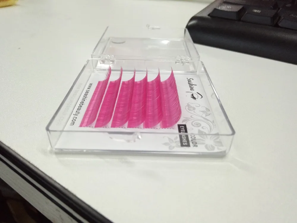 

Colored Eyelash Extension color eyelashes blue pink 100% hand made colorful eyelash extension free shipping