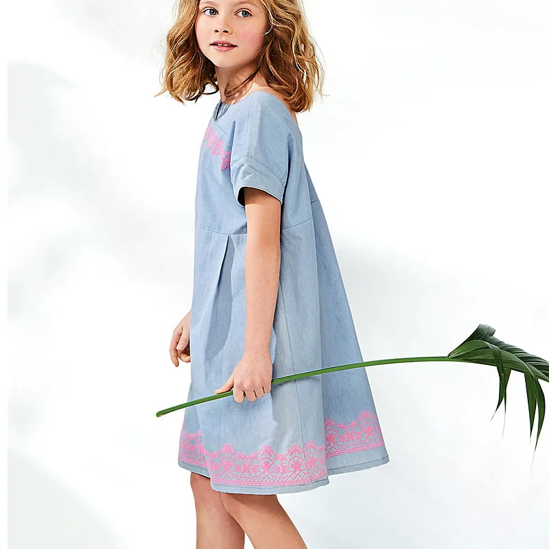 

summer girl dress cotton children's dresses for girls kids denim dress Thin fabric Factory direct sales