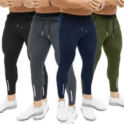 Джоггеры Штаны для Для мужчин спортивная впитывает пот и Штаны тренажерный зал Slim Fit с карманами, мужские зимние штаны для велоспорта