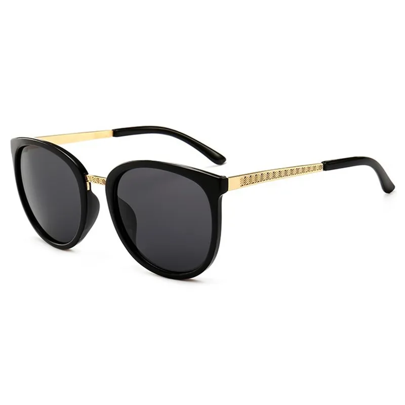 NYWOOH классические круглые солнцезащитные очки для женщин, Винтажные Солнцезащитные очки, женские модные очки, очки для путешествий и отдыха - Цвет линз: Черный