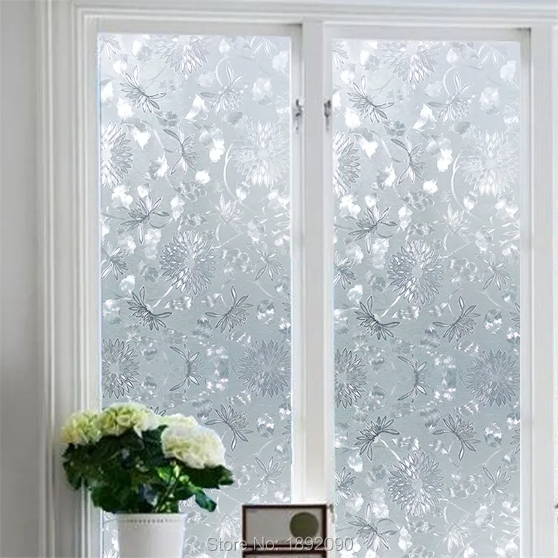 45*200cm/lot Frosted Decorative Films Privacy Static Window Film PVC No