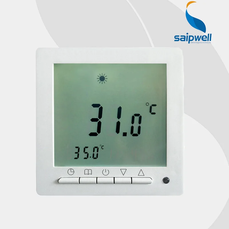 

Weekly Programmable Floor Heating Room Thermostat Digital LCD Display Room Temperature Controller SPC09.H1N 3A