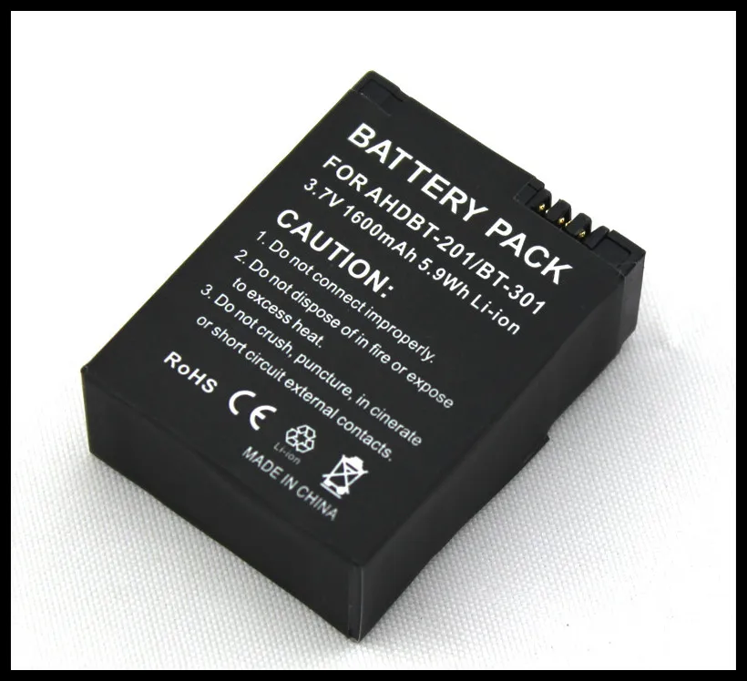 

Hot sale 1600mah AHDBT-201/BT-301 Camera Battery For GoPro Hero3 Hero 3 HD Camera Battery AHDBT-301/BT-201