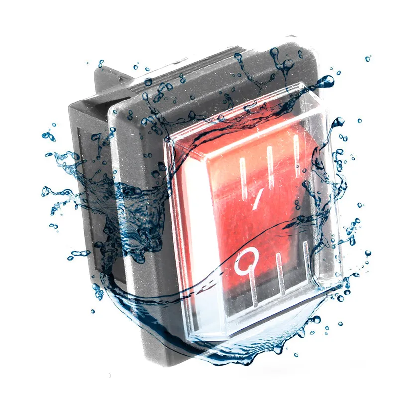 

1PC 36x29mm 250V SPST 4 Pin ON/OFF I/O Waterproof Rocker Switch Vacuum Cleaners Switch With Waterproof Cover