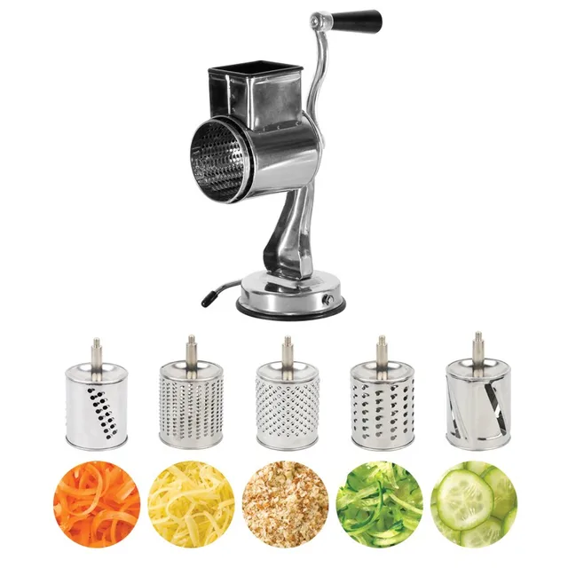 Swift Rotary Drum Grater Vegetable Cheese Cutter Slicer Shredder Grinder  With 3 Interchanging Stainless Steel Drums - Fruit & Vegetable Tools -  AliExpress