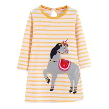 Платье с единорогом; платье с блестками для девочек; осенне-зимняя хлопковая одежда для малышей; Детские платья для девочек; костюм принцессы; vestidos От 2 до 7 лет