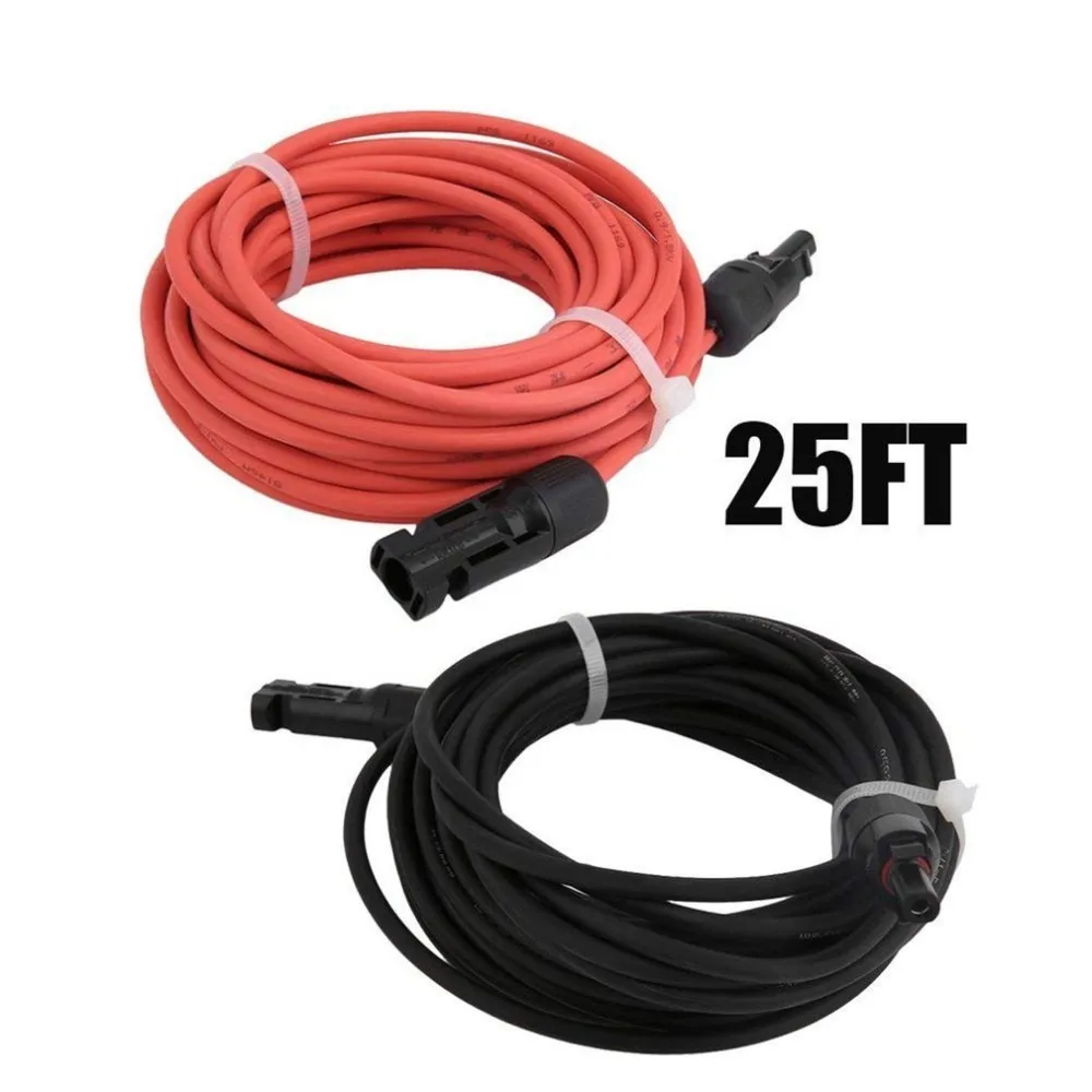 

1 Pair MC4 Solar Panel Extension Connector 10 AWG PV Cable Wire 3M/6M/7.5M/15M/30M Copper