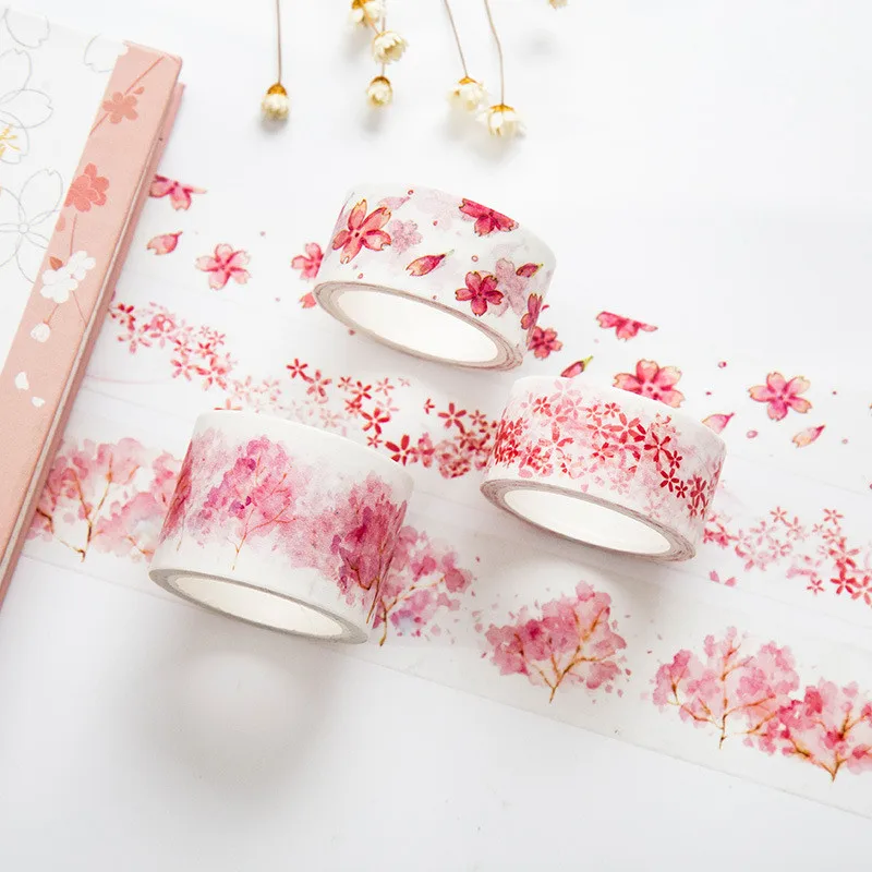 

Japanese Sakura Flower Adhesive Washi Tape Washitape Creative Cute Wash Office Accessory Stationery Store Escritorio Stationary
