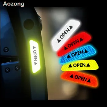 

4Pcs Warning Mark Reflective Tape Universal Exterior Accessories Car Door Stickers for Acura ILX RDX MDX RL TL TSX ZDX MDX