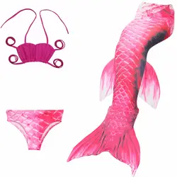 3 предмета, 2019 детский купальный костюм с хвостом русалки для девочек, купальный костюм, купальный костюм, детская одежда, комплект бикини