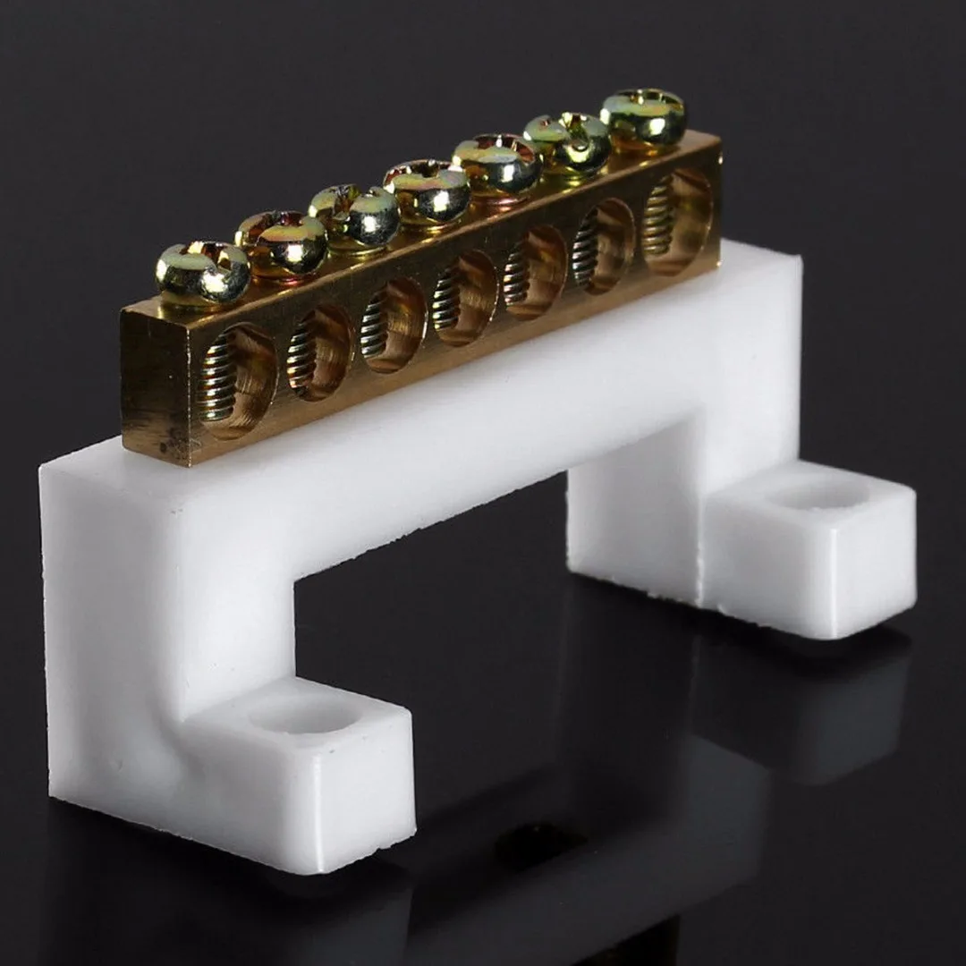 

1pc Electric Cable Wire Connector Block High Quality Plastic Screw Barrier Terminal Strip Block Bar 7 Positions Mayitr