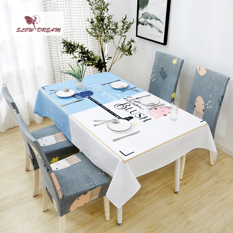 

SlowDream Decorative Kitchen Dining Table Cover Nordic Style Waterproof Oilproof Wedding Rectangle Linen Tea Table Cloth